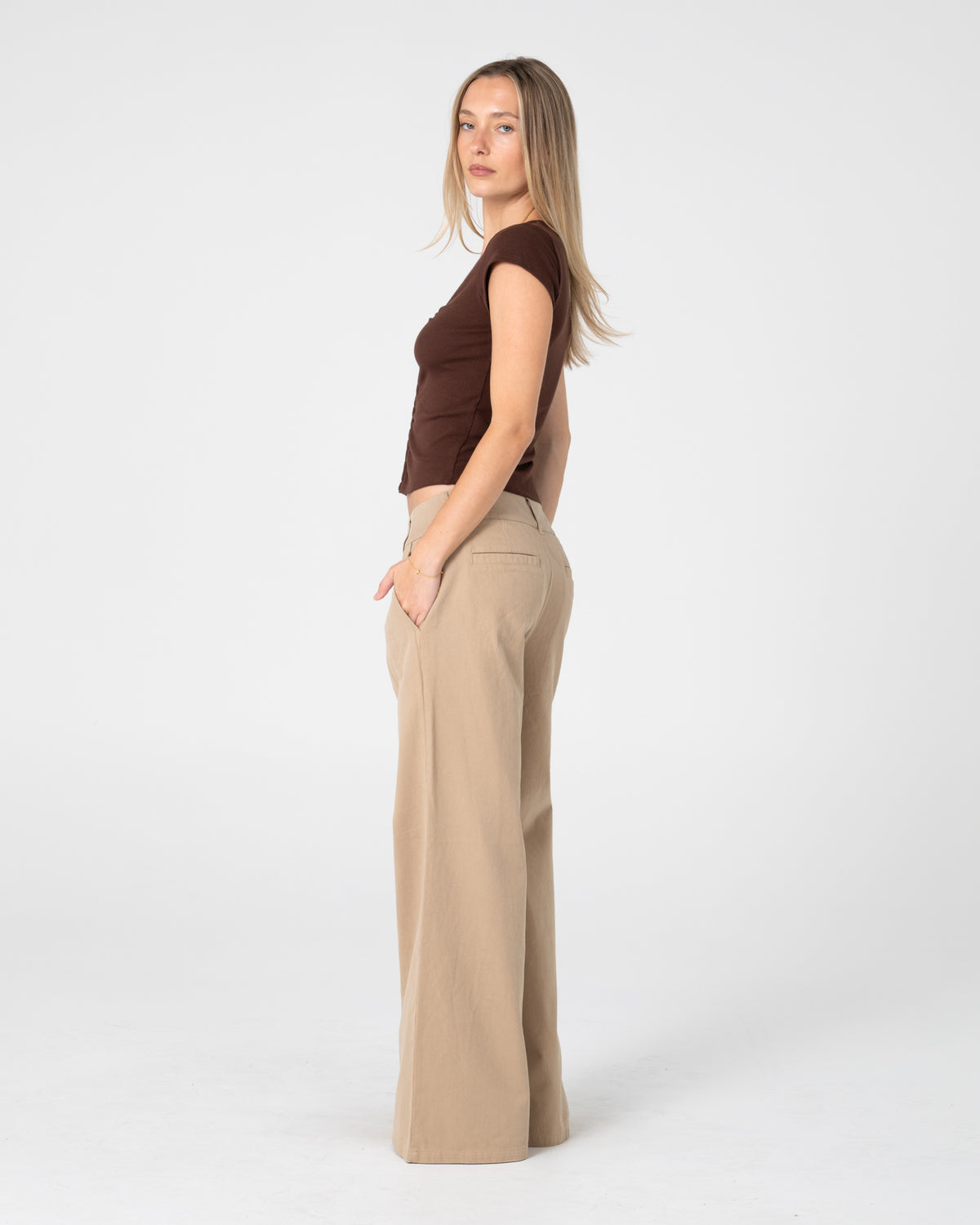 Pantalon Rusty Beverley Low Rise Pant Abbey Stone