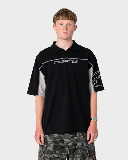 Chomba Mc Rusty Cyberwave Short Sleeve Polo Black