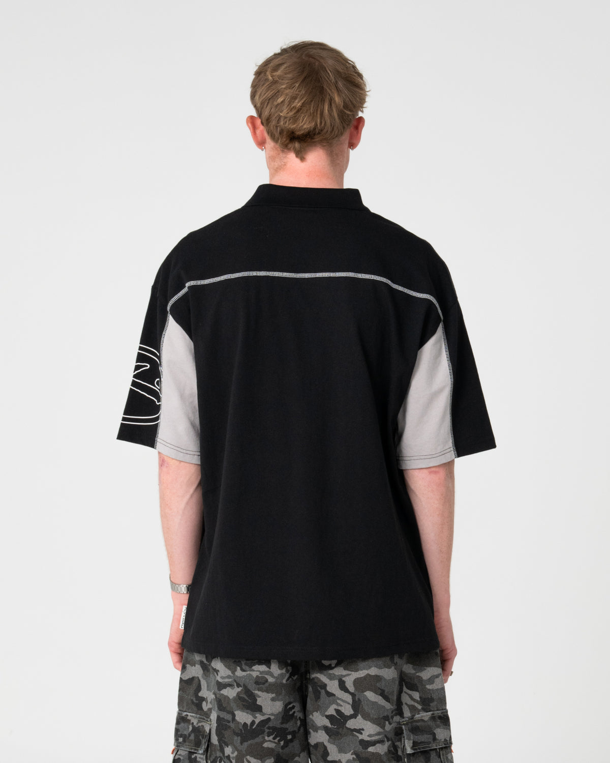 Chomba Mc Rusty Cyberwave Short Sleeve Polo Black