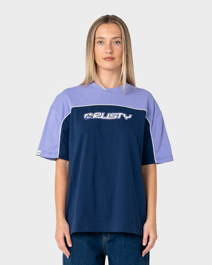 Remera Mc Rusty Archived Ops Oversize Short Sleeve Tee Navy/Mulberry Purple