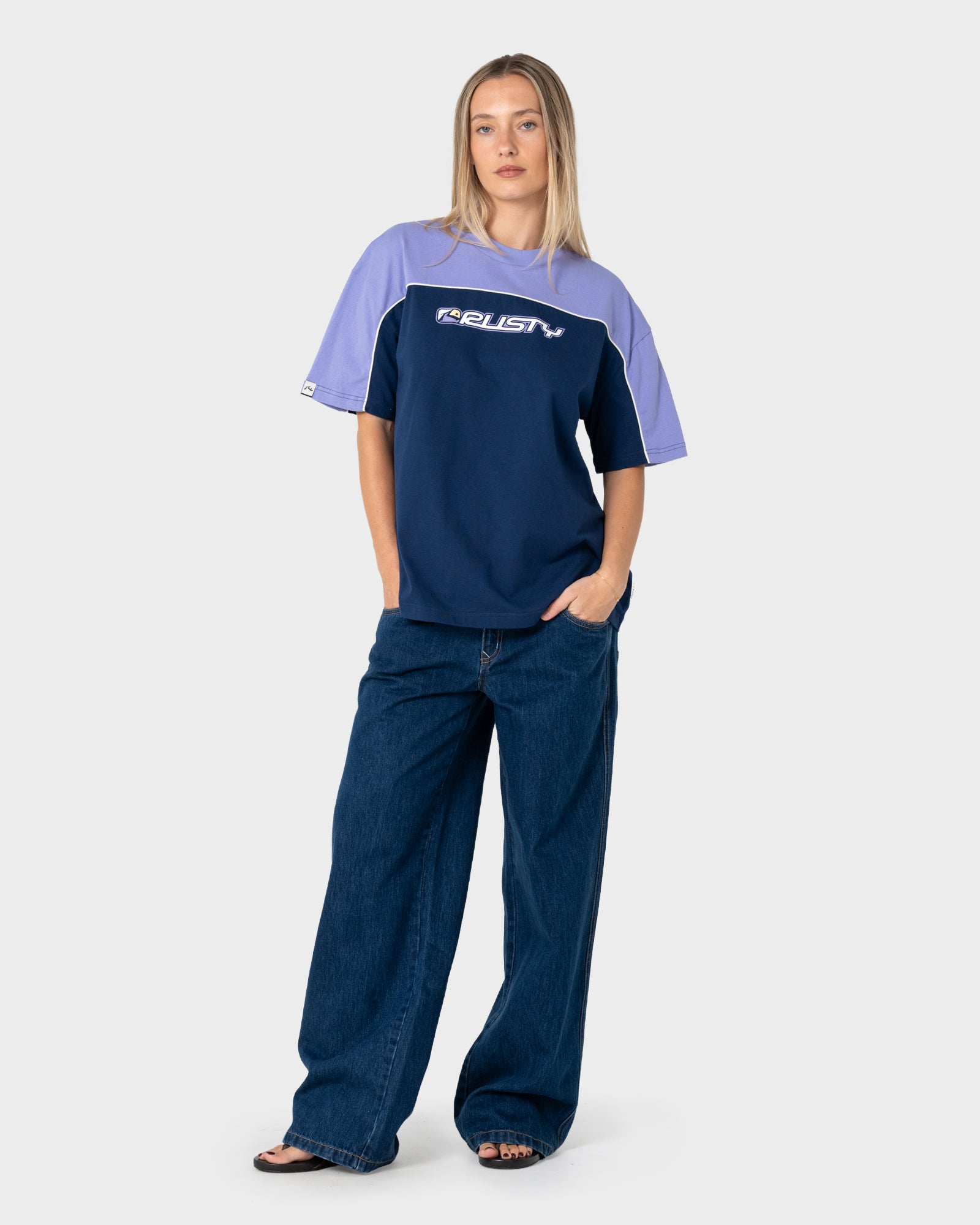 Remera Mc Rusty Archived Ops Oversize Short Sleeve Tee Navy/Mulberry Purple