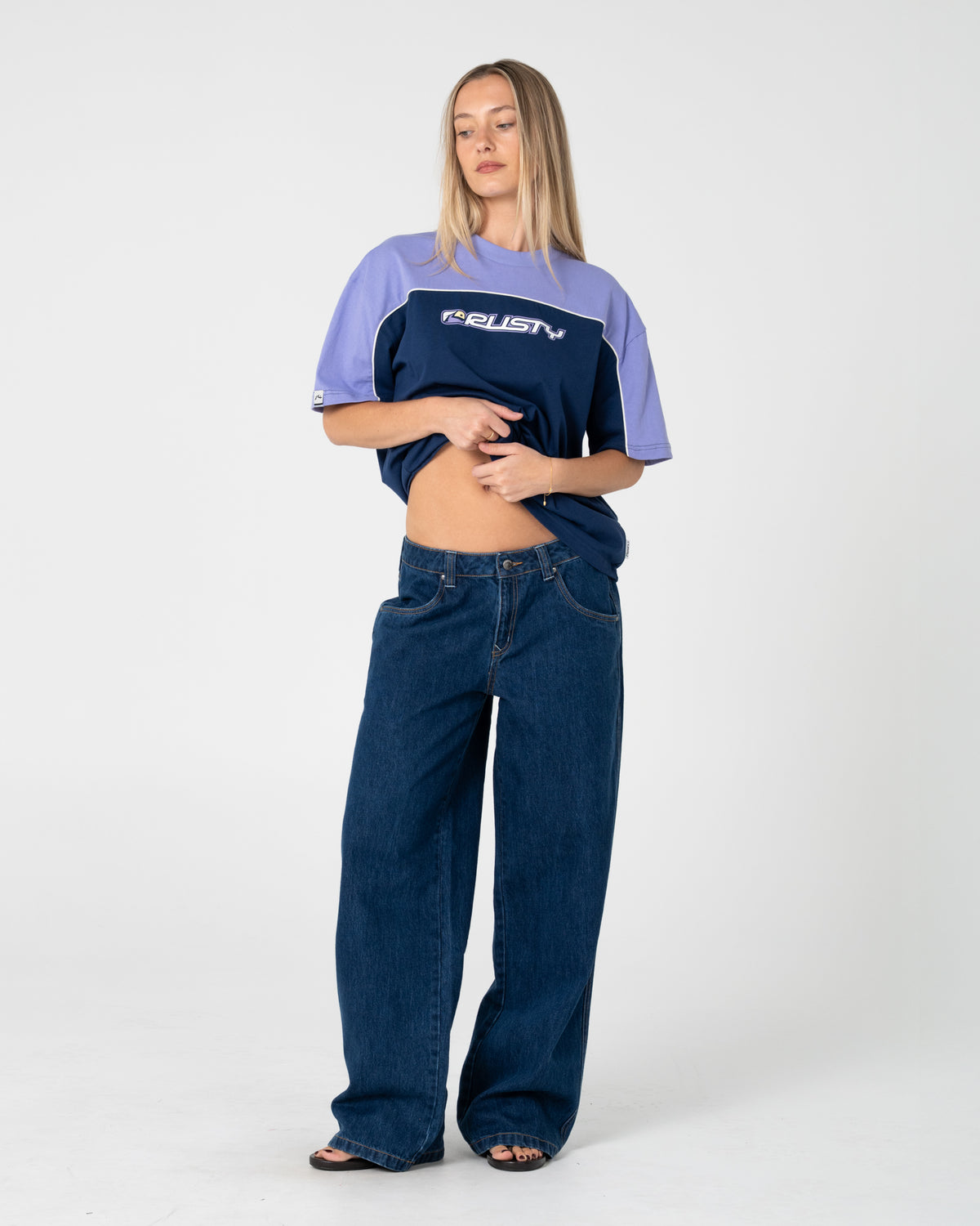 Remera Mc Rusty Archived Ops Oversize Short Sleeve Tee Navy/Mulberry Purple
