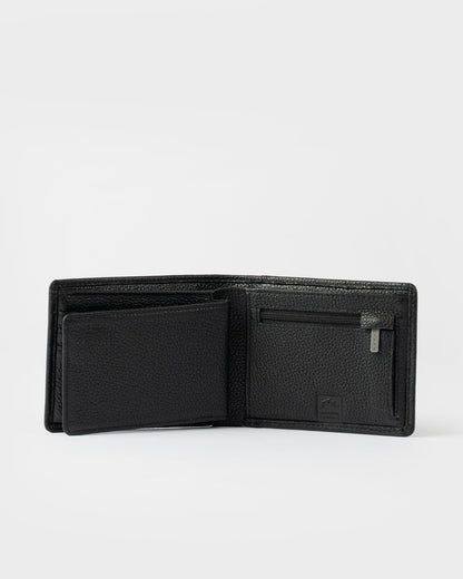 Billetera Rusty High River 3 Leather Wallet Black