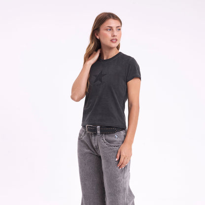 Remera Mc Rusty Scrappy Relaxed Mini Tee Ld Washed Black