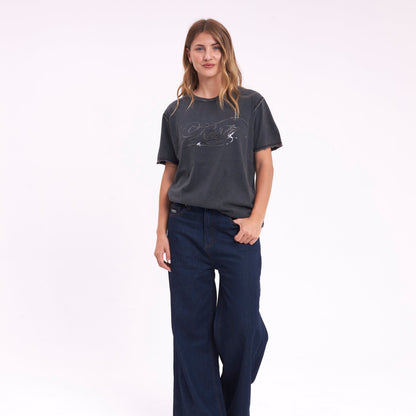 Remera Mc Rusty Script Diddy Relaxed Tee Ld Washed Black