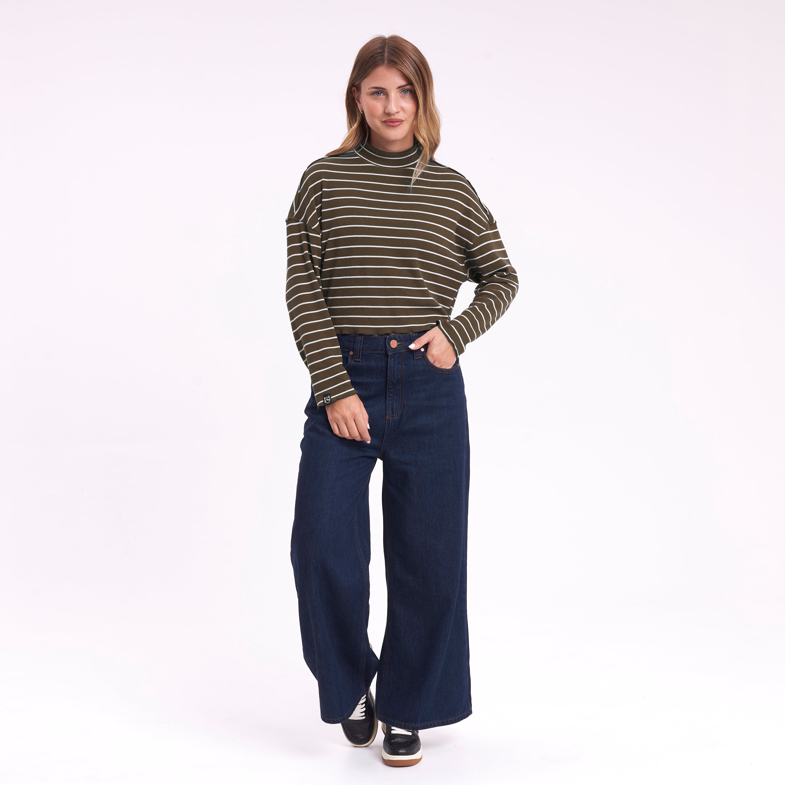 Fashion Top Rusty Shadow Knit Ls Tee Ld Chestnuit