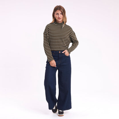 Fashion Top Rusty Shadow Knit Ls Tee Ld Chestnuit