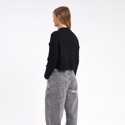 Fashion Top Rusty Shadow Knit Ls Tee Ld Black