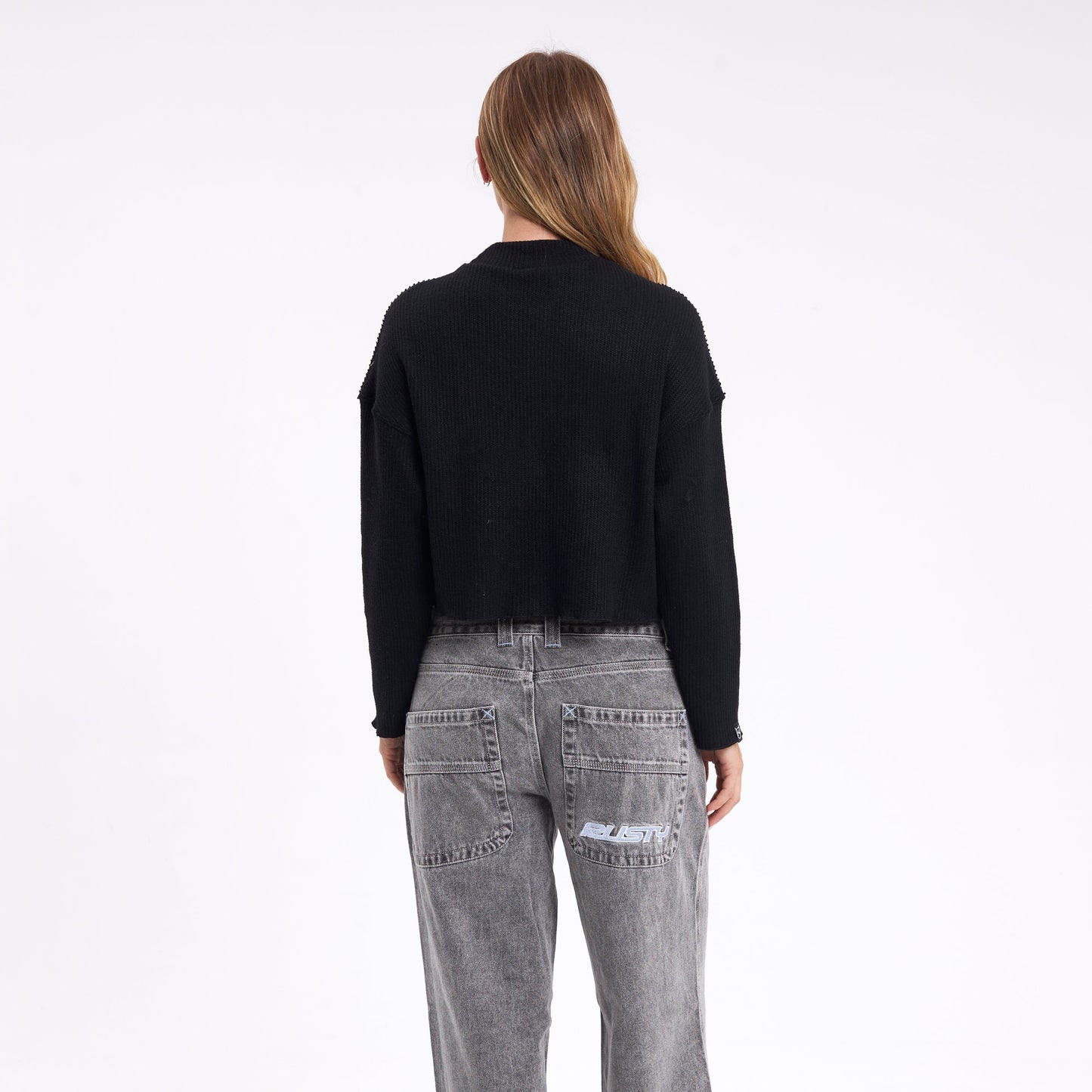 Fashion Top Rusty Shadow Knit Ls Tee Ld Black