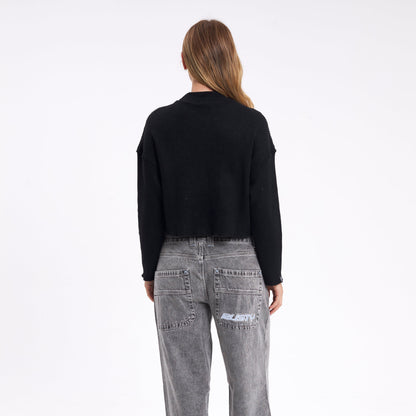 Fashion Top Rusty Shadow Knit Ls Tee Ld Black