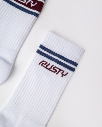 Medias Rusty Shake Up Crew 3-Sock Pack White