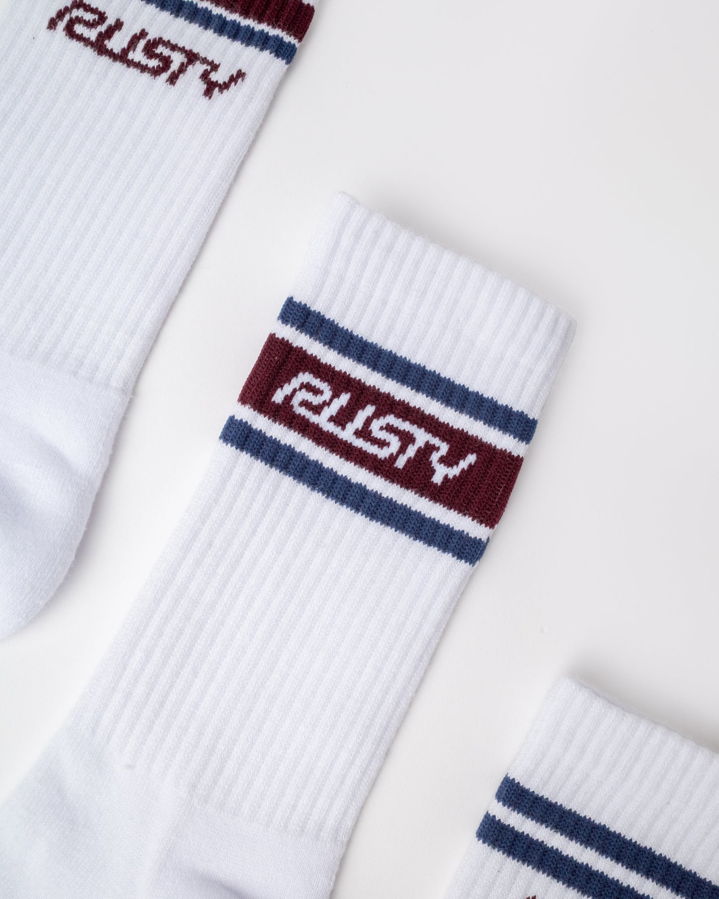 Medias Rusty Shake Up Crew 3-Sock Pack White