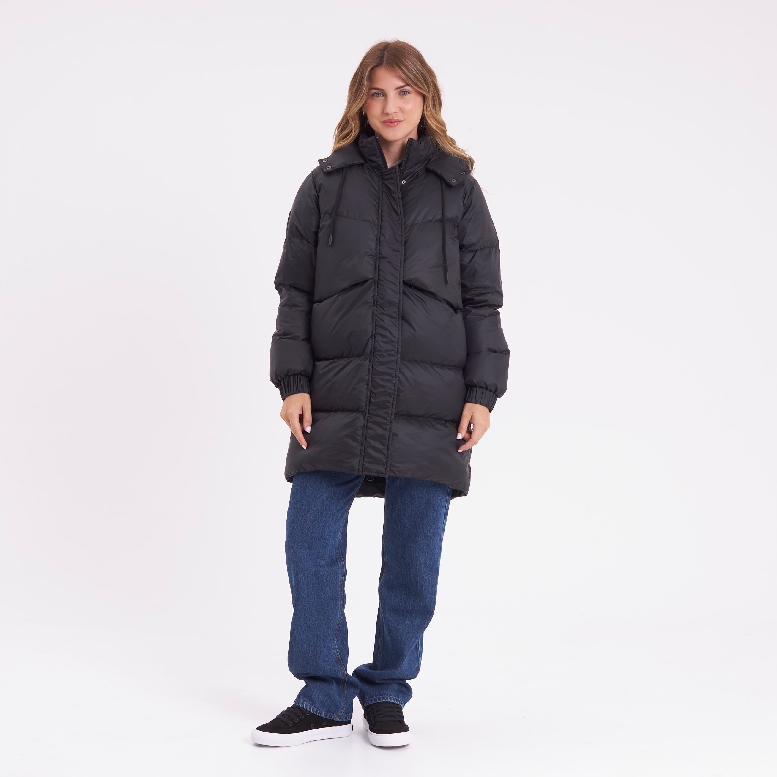 Campera Abrigo Rusty Shallow Long Puffer Coat Ld Black