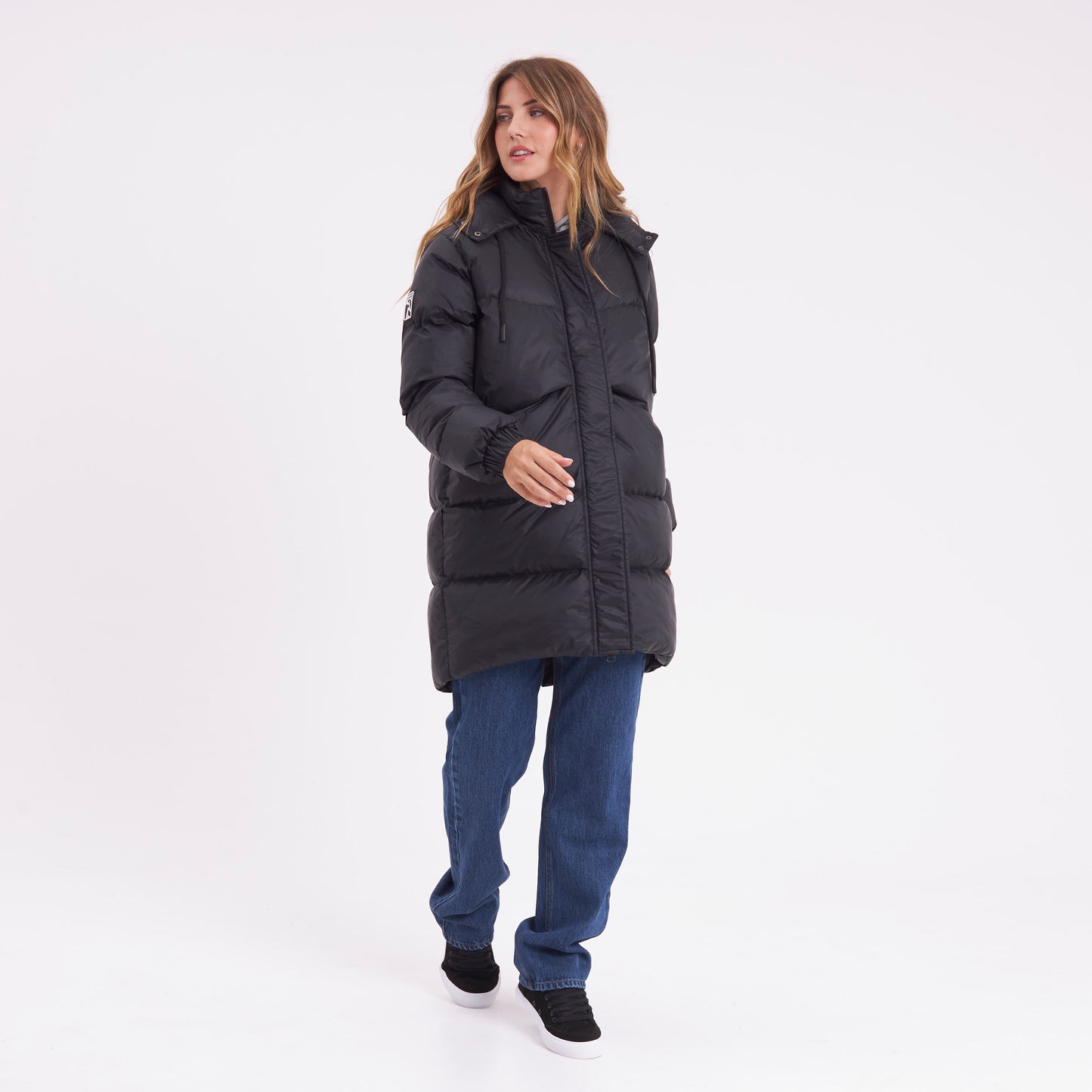 Campera Abrigo Rusty Shallow Long Puffer Coat Ld Black