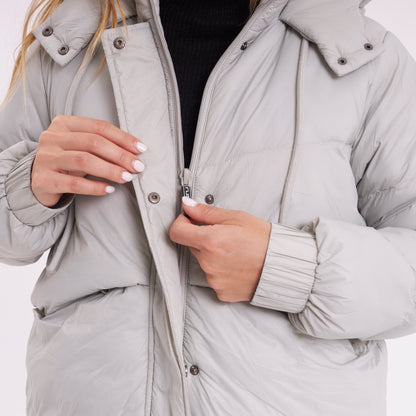 Campera Abrigo Rusty Shallow Long Puffer Coat Ld Mirage Gray