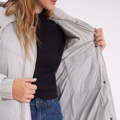 Campera Abrigo Rusty Shallow Long Puffer Coat Ld Mirage Gray