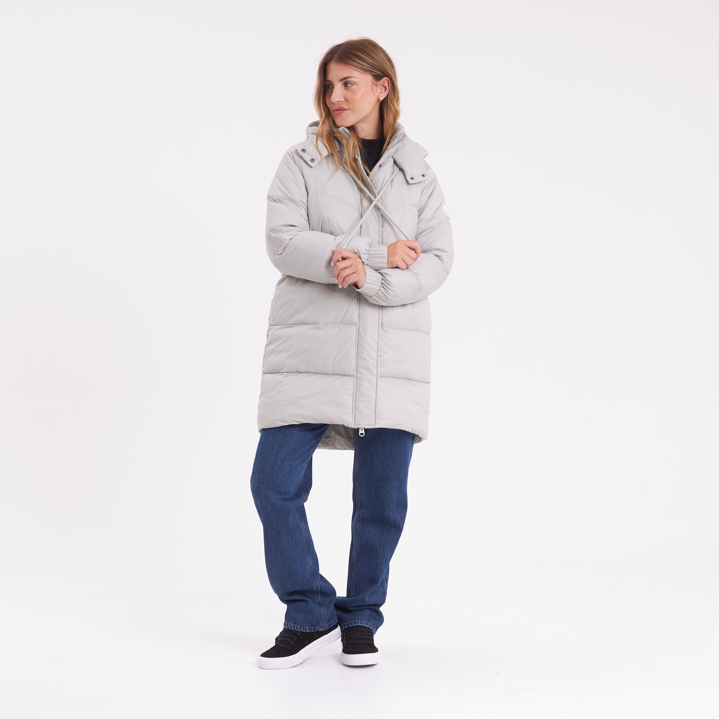 Campera Abrigo Rusty Shallow Long Puffer Coat Ld Mirage Gray