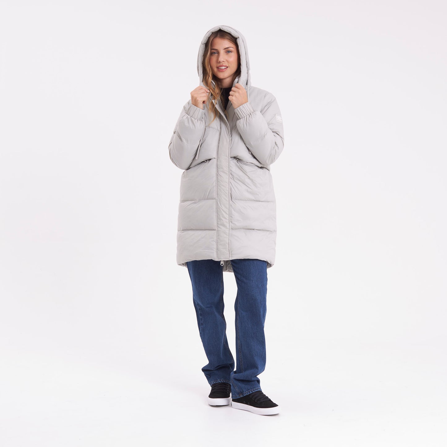 Campera Abrigo Rusty Shallow Long Puffer Coat Ld Mirage Gray