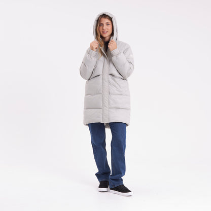 Campera Abrigo Rusty Shallow Long Puffer Coat Ld Mirage Gray