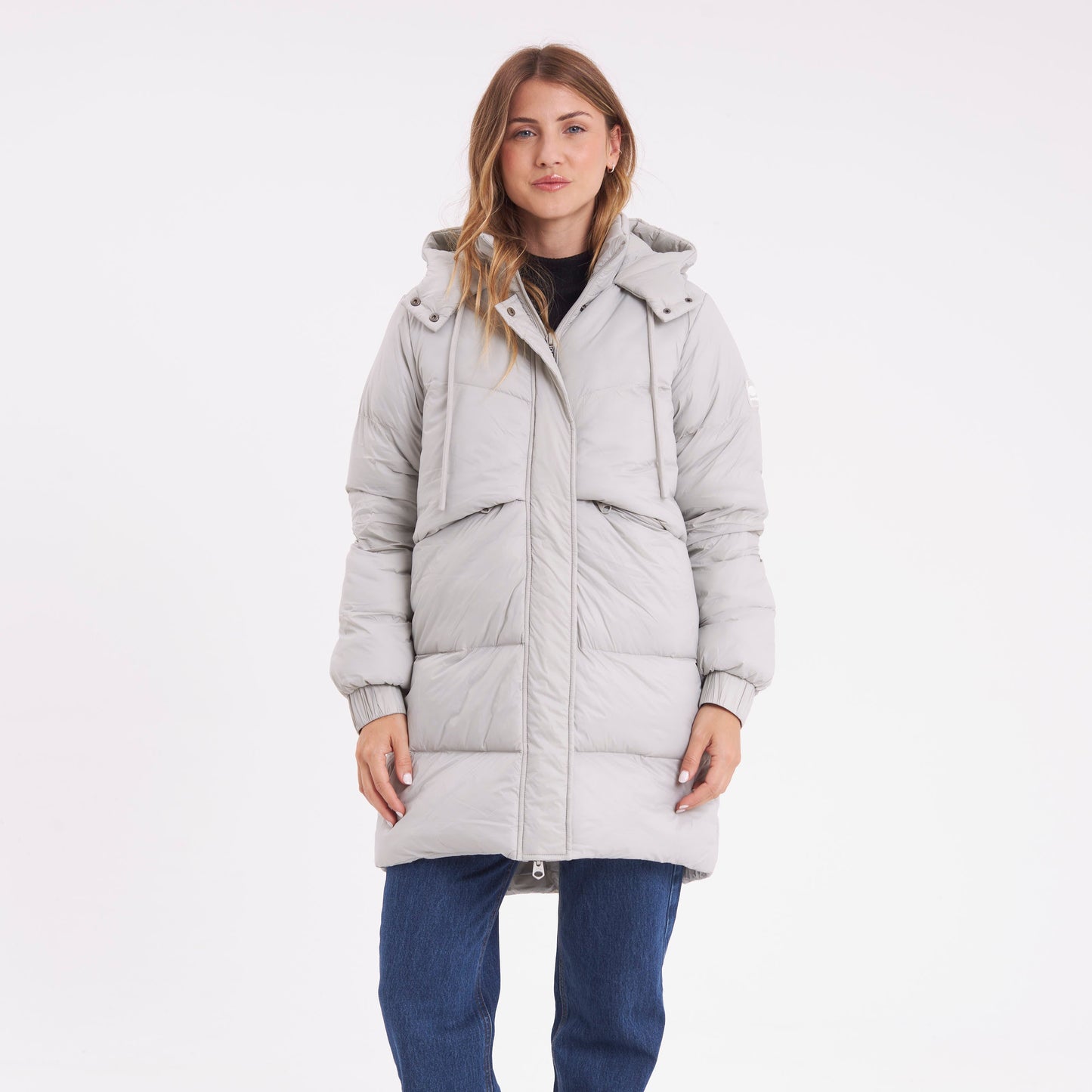 Campera Abrigo Rusty Shallow Long Puffer Coat Ld Mirage Gray