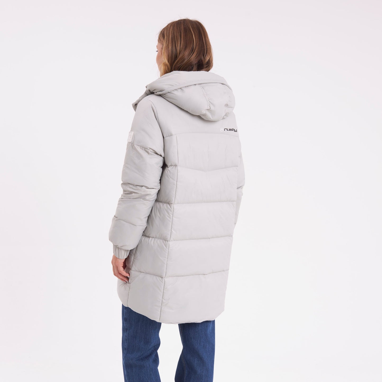 Campera Abrigo Rusty Shallow Long Puffer Coat Ld Mirage Gray