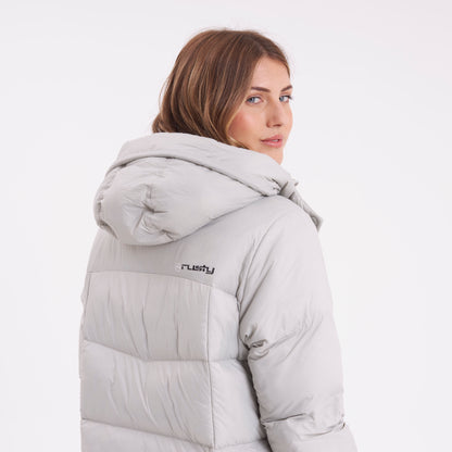 Campera Abrigo Rusty Shallow Long Puffer Coat Ld Mirage Gray