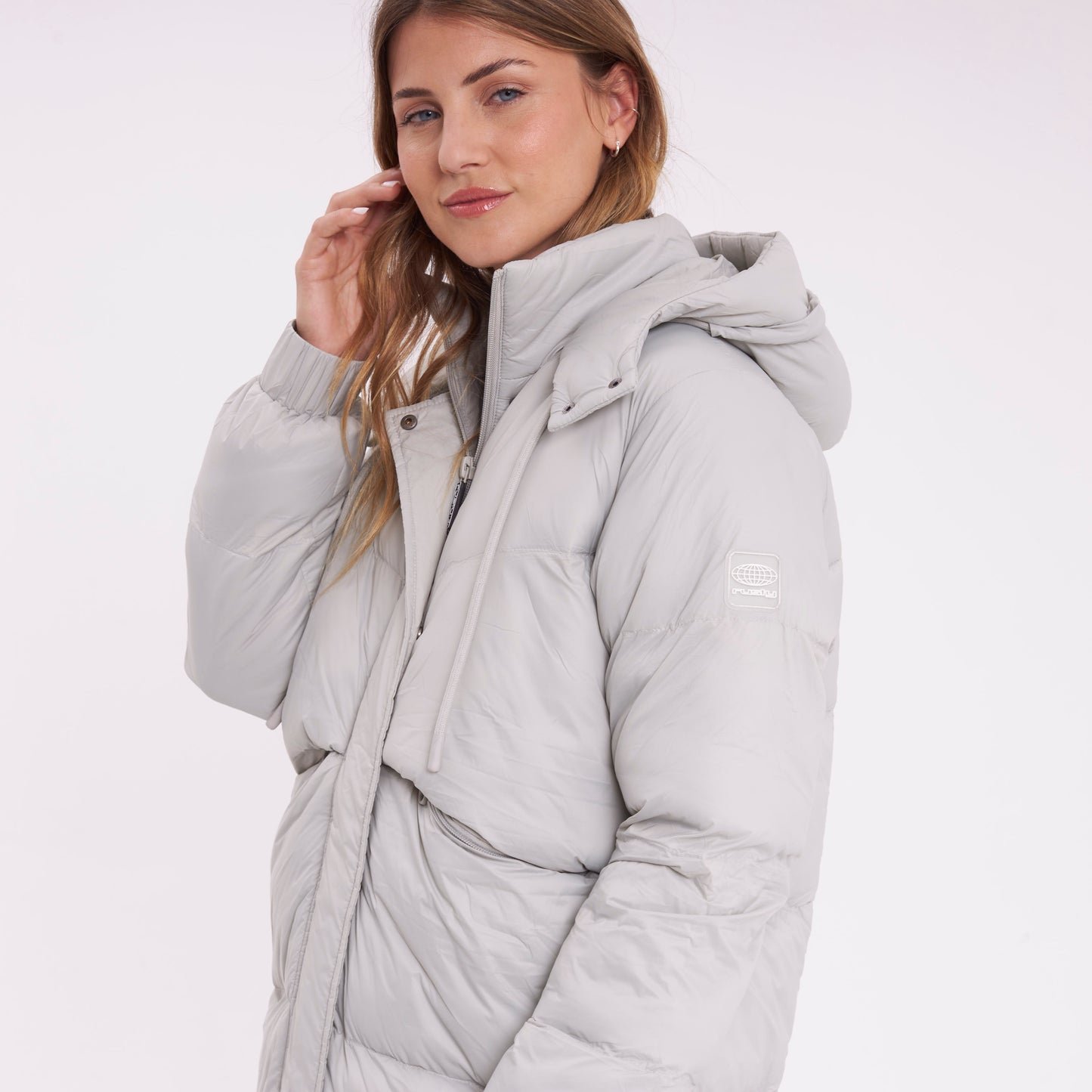 Campera Abrigo Rusty Shallow Long Puffer Coat Ld Mirage Gray