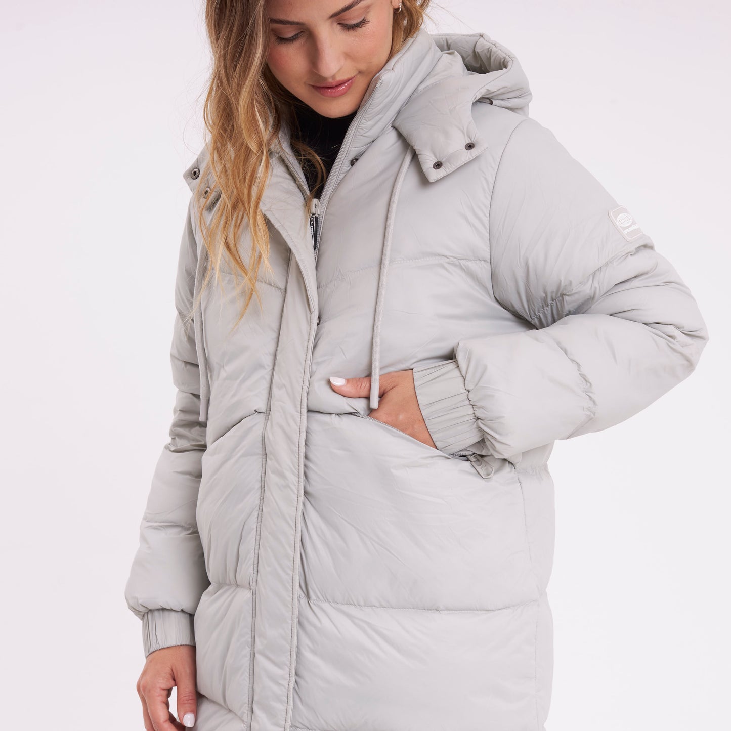 Campera Abrigo Rusty Shallow Long Puffer Coat Ld Mirage Gray
