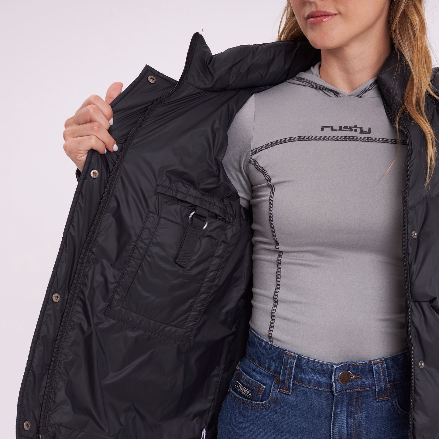 Campera Abrigo Rusty Shallow Puffer Coat Ld Black