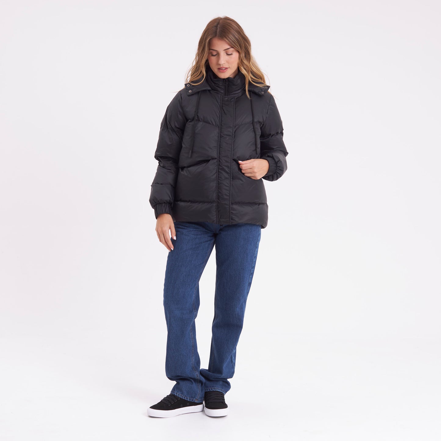 Campera Abrigo Rusty Shallow Puffer Coat Ld Black