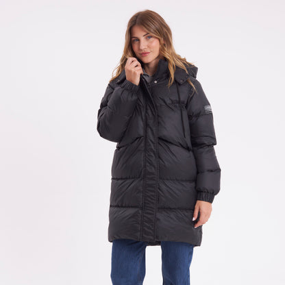 Campera Abrigo Rusty Shallow Long Puffer Coat Ld Black