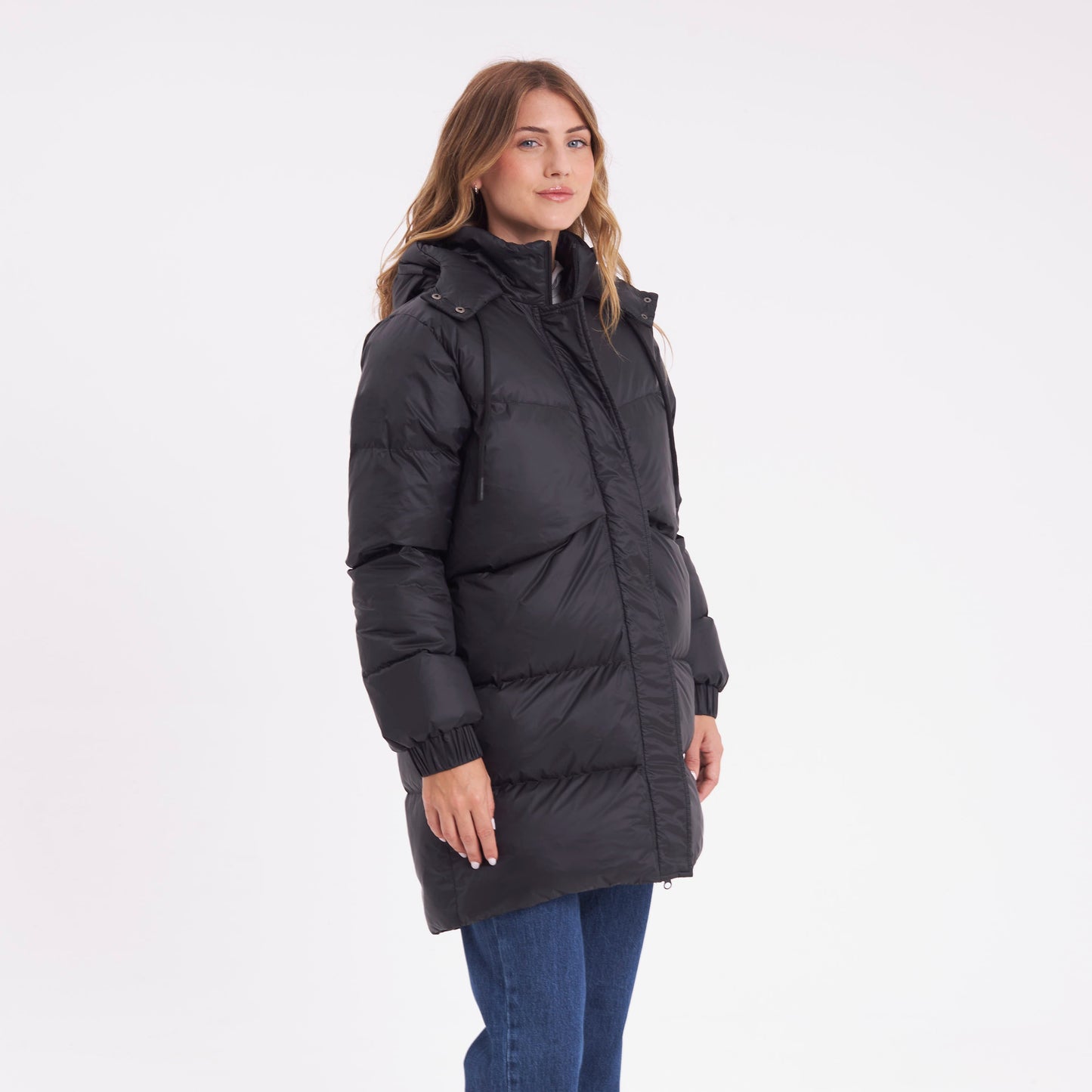 Campera Abrigo Rusty Shallow Long Puffer Coat Ld Black