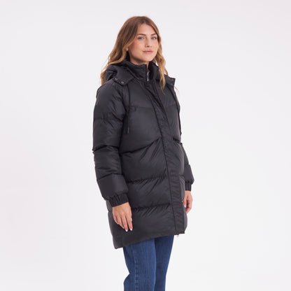 Campera Abrigo Rusty Shallow Long Puffer Coat Ld Black