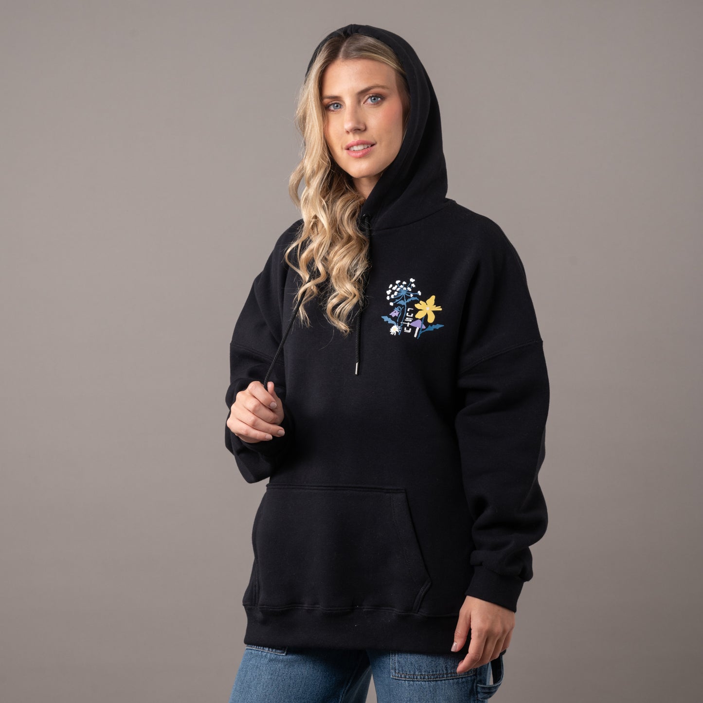 Canguro Rusty Smile Oversize Hood Ld Black