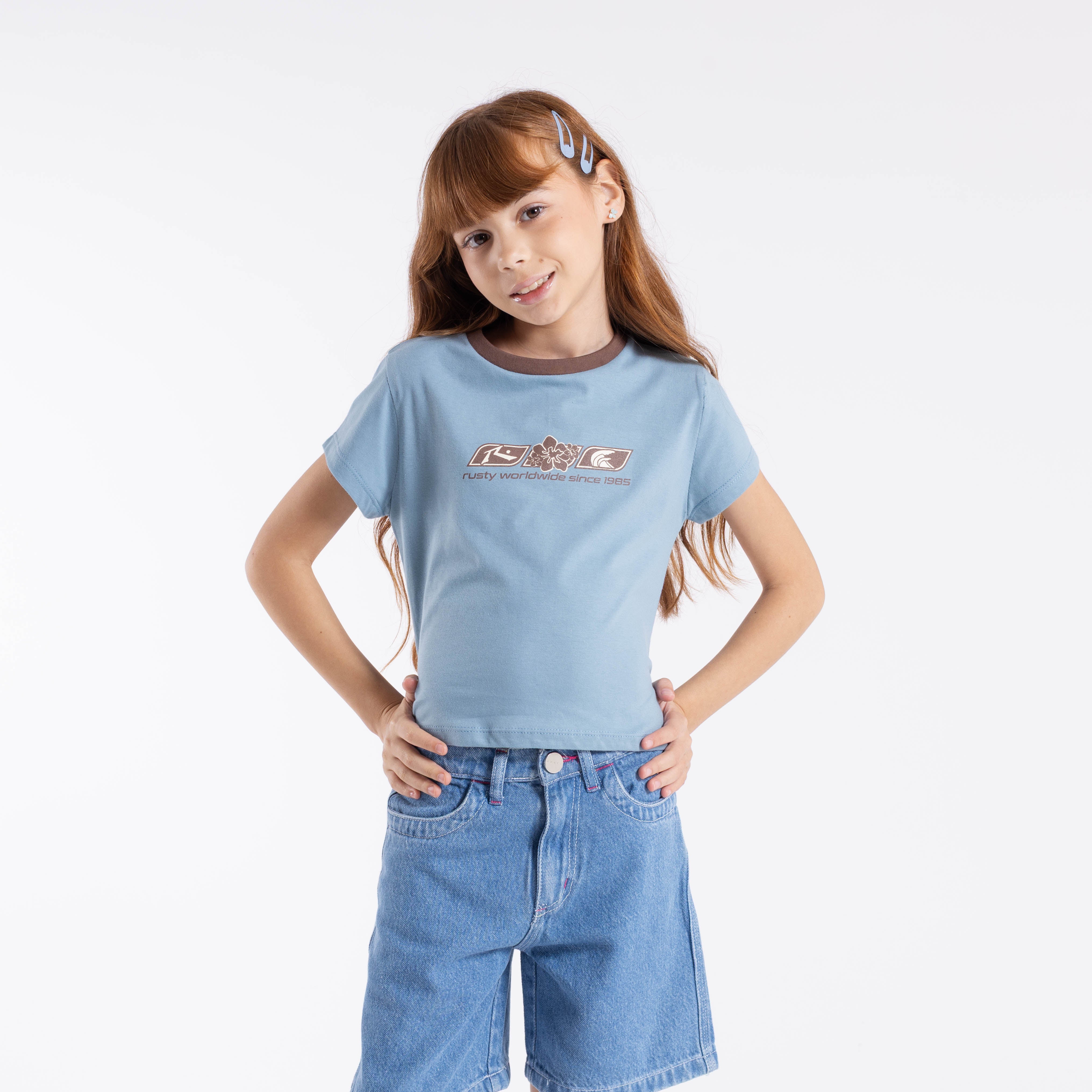 Remera Mc Rusty Snapper Contrast Ringer Tee Girls Kentucky Blue