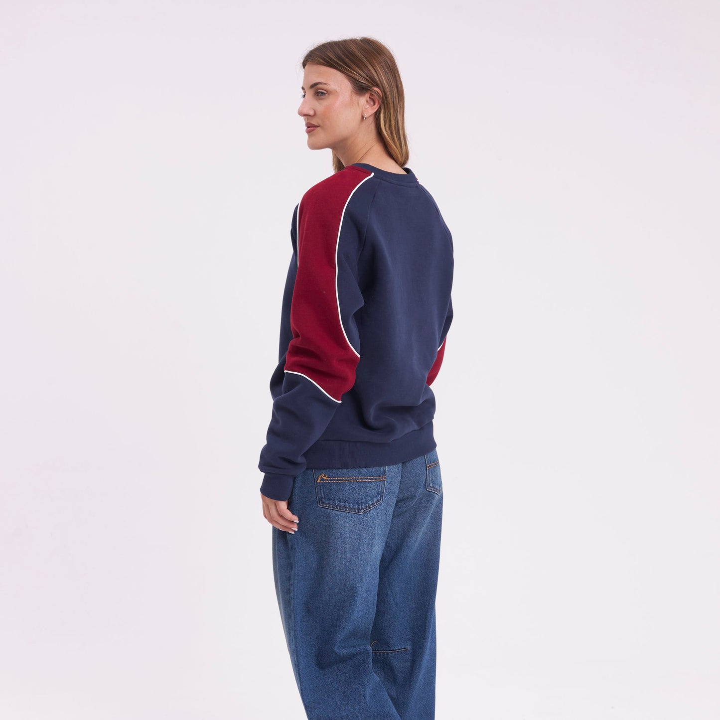 Buzo Rusty South Of The River Oversize Crew Fleece Navy/Red