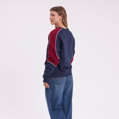 Buzo Rusty South Of The River Oversize Crew Fleece Navy/Red