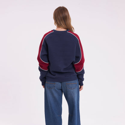 Buzo Rusty South Of The River Oversize Crew Fleece Navy/Red