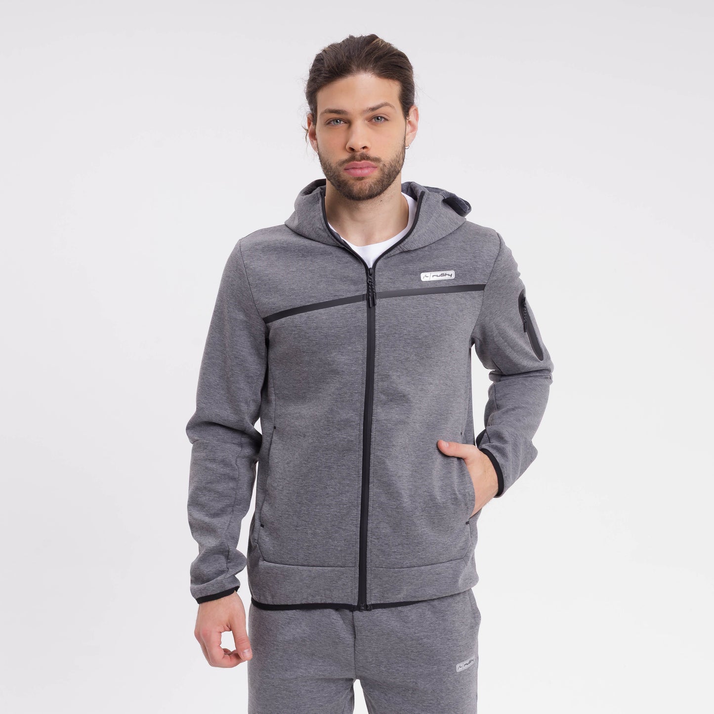 Campera Canguro Rusty Spyder Zip Hood Grey Marle