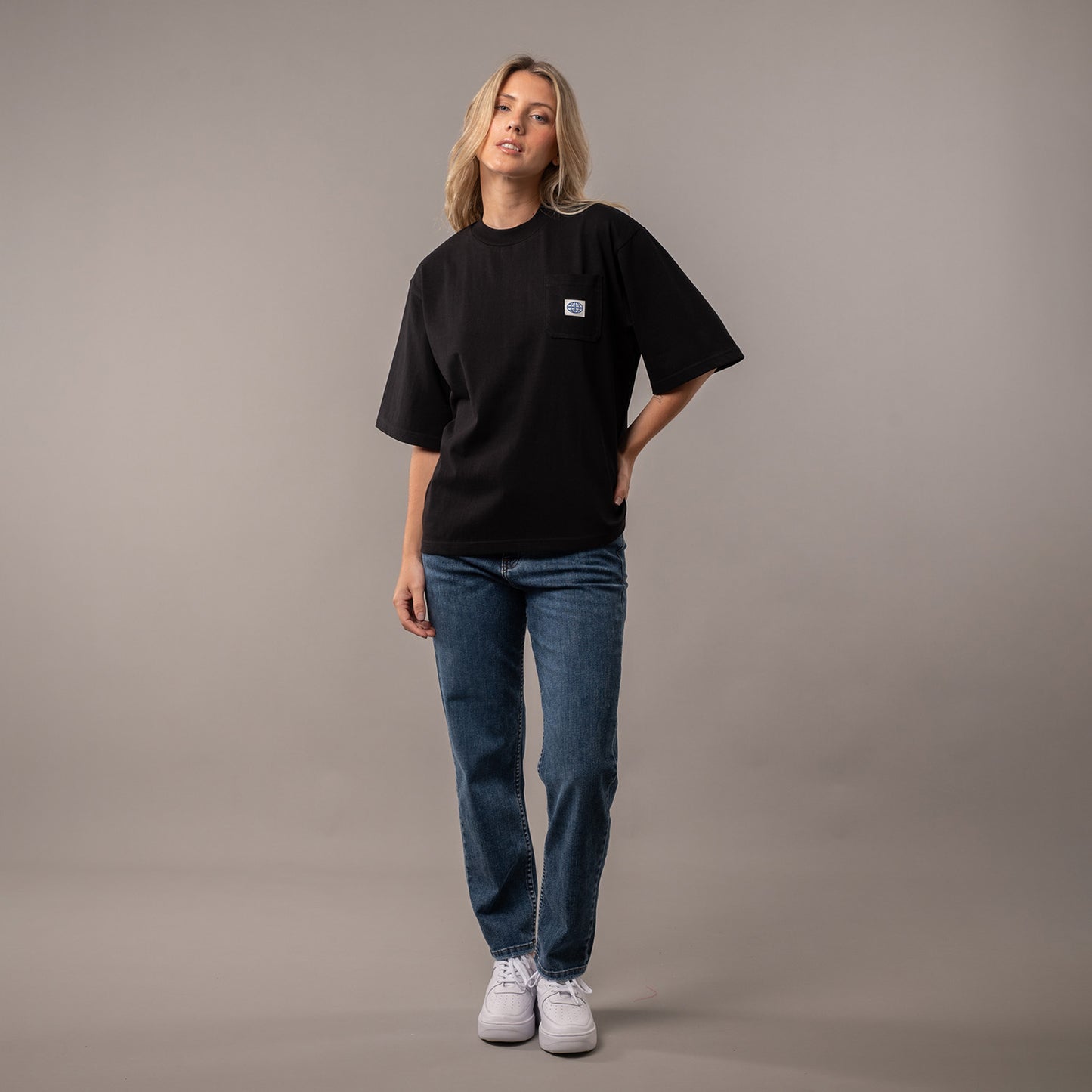 Remera Rusty Steezy Cropped Boxy Ld Black