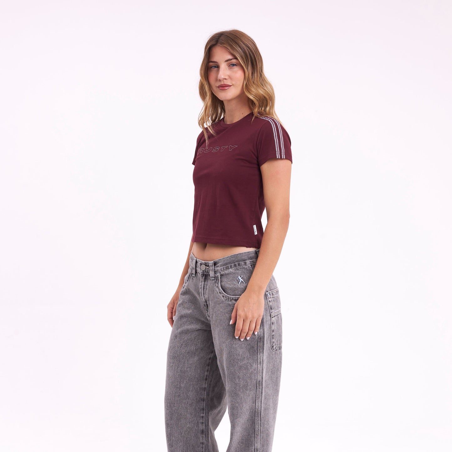 Remera Mc Rusty Stitched Up Relaxed Mini Tee Ld Burgundy