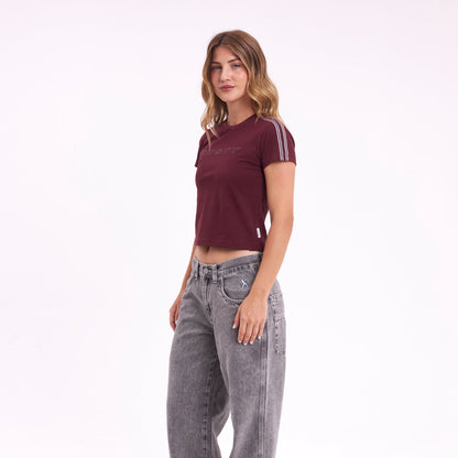 Remera Mc Rusty Stitched Up Relaxed Mini Tee Ld Burgundy