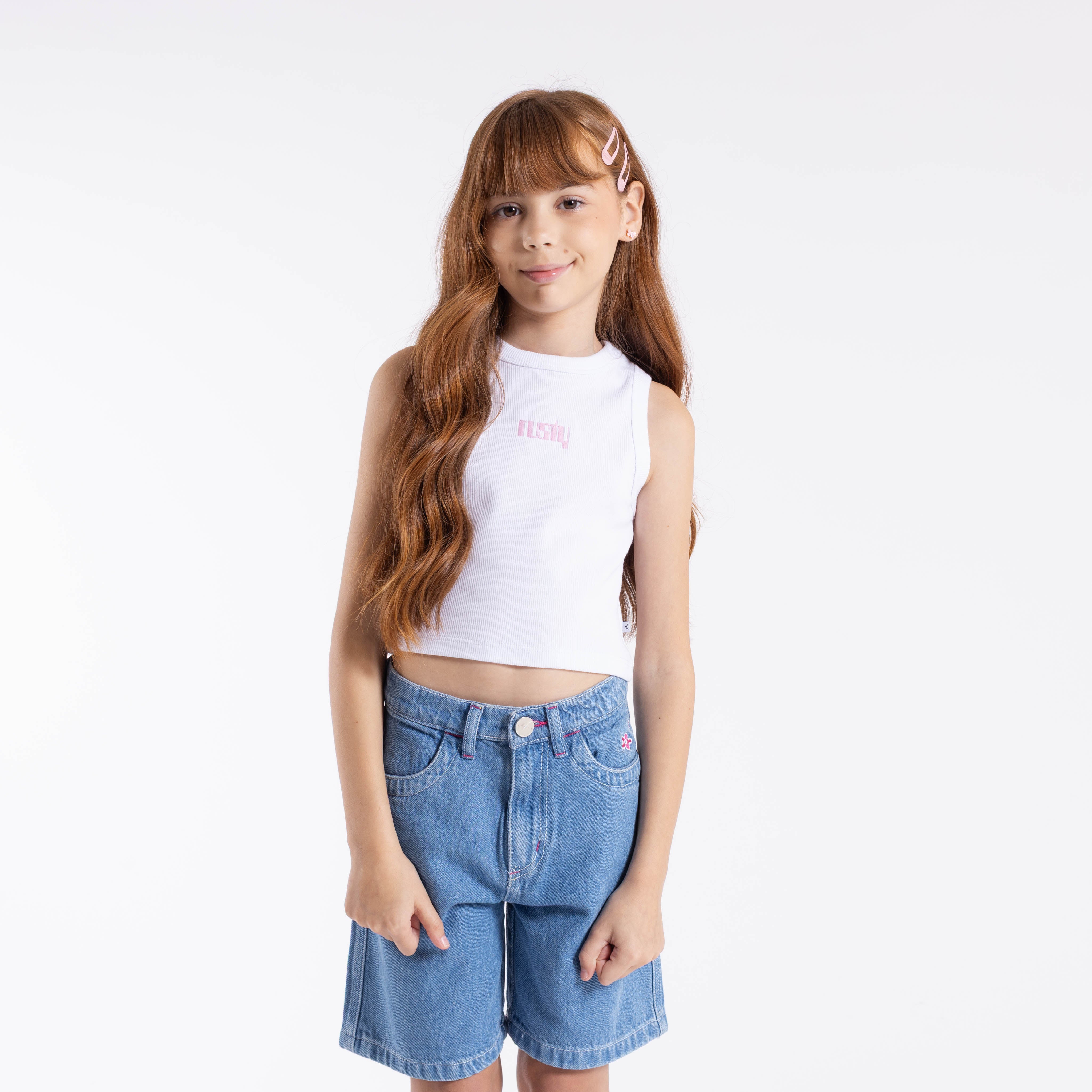 Musculosa Rusty Sunset Racer Tank Girls White