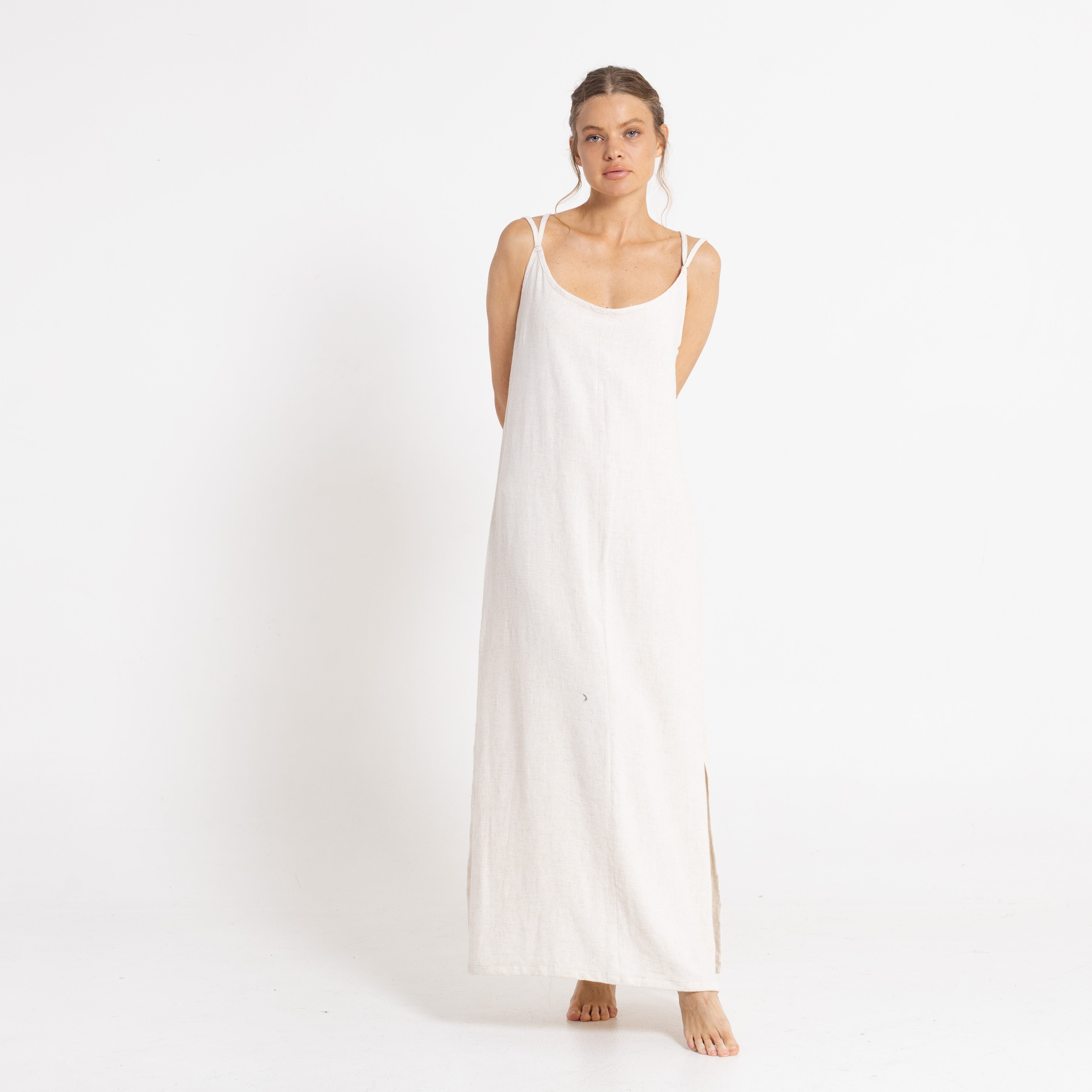 Vestido Rusty Sunset Slip Maxi Dress Ld Ecru