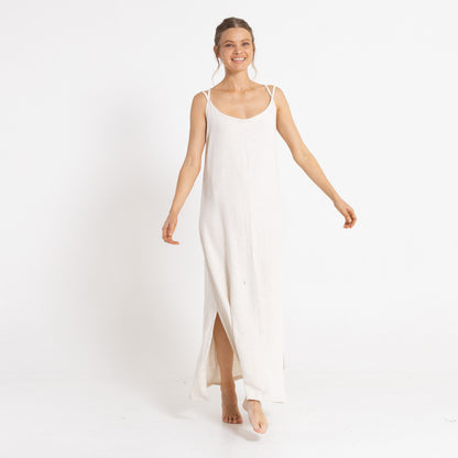 Vestido Rusty Sunset Slip Maxi Dress Ld Ecru