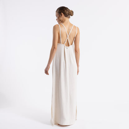 Vestido Rusty Sunset Slip Maxi Dress Ld Ecru