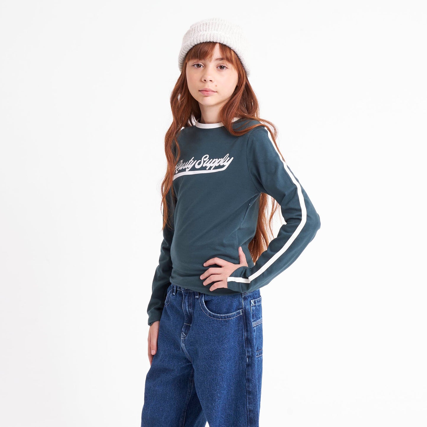 Remera Ml Rusty Supply Contrast Ls Tee Girls Green Gables
