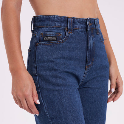 Jean Rusty Suzy Straight Mid Rise Jean Ld Deep Sea Blue