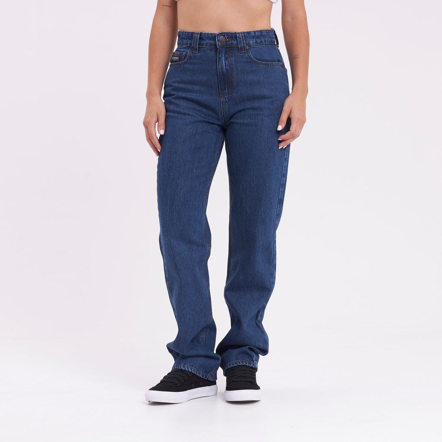 Jean Rusty Suzy Straight Mid Rise Jean Ld Deep Sea Blue