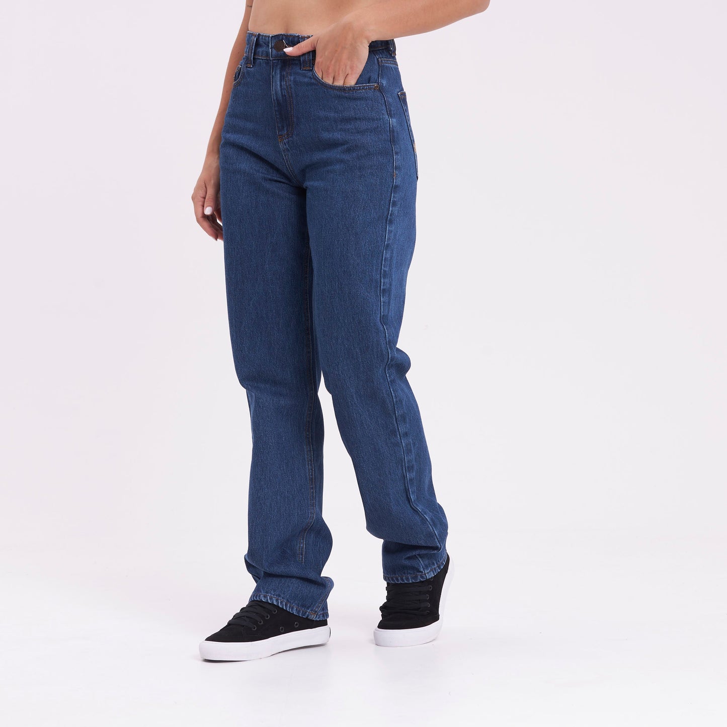 Jean Rusty Suzy Straight Mid Rise Jean Ld Deep Sea Blue